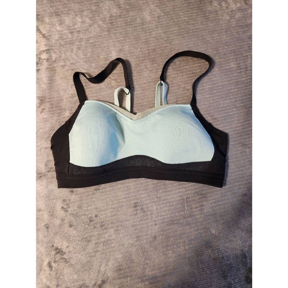 Brooks Mint Blue and Black Supportive Sports Bra